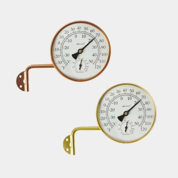 This Weather Station, available in brass or copper, can be side-mounted to a garden wall; from \$78 at Gardenheir.