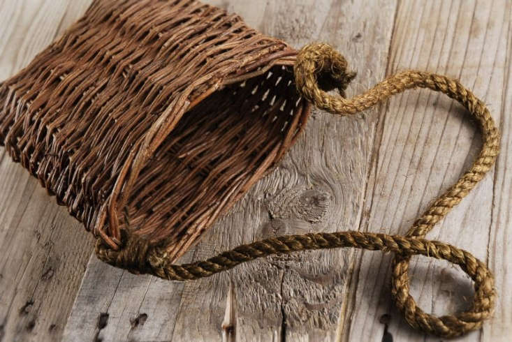 storage potting shed hanging wicker basket with rope handle