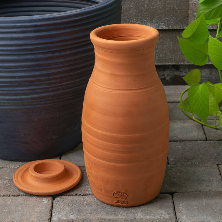  Above: The Traditional Vase Terracotta Garden Hydrator holds \13 cups of water and, unlike some ollas, does not need to be taken out in the winter; \$60 at Garrett Wade.