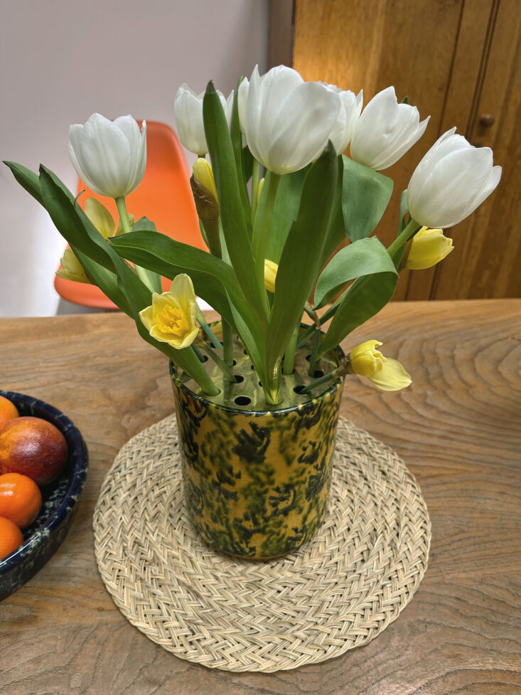 \2\20;Having recently reminded myself that taking the train from London to Paris is absurdly easy, I\2\17;ve been three times in three months. A visit to Philippe Model Maison on Rue Racine, the interiors shop of the eponymous fashion designer, always adds to the celebratory feeling on an unabashed tourist in Paris. Monsieur Model is a color-person and everything in the shop is fabulous, as is his assistant Pierre-Urban Griperay, whose email sign-off is \2\16;Luxury Worker-Peasant.\2\17; Last month I bought a splatterware vase that instantly arranges flowers—with the help of a perforated brass plate that fits across the top. I love it.\2\2\1; \2\1\1; Kendra Wilson (for more see our post Object of Desire: Philippe Model’s Woven Terrace Furniture)