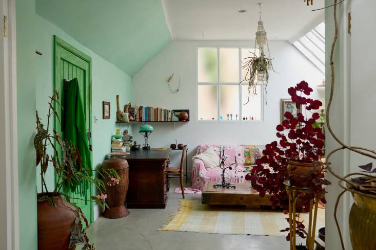 The two bedrooms are on the mezzanine level.