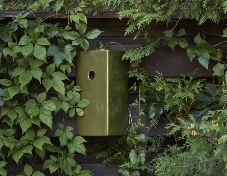 Fan is in the market for a birdhouse, and this one for songbirds like chickadees and nuthatches is a particularly attractive one. The Koti Ceramic Birdhouse is \$\189 at Goodee.
