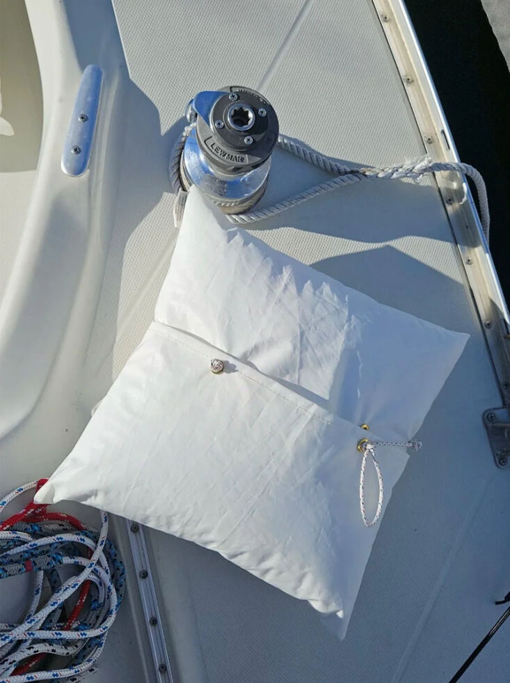 \2\20;As a former competitive sailor, I love these bags and outdoor pillows—all made from recycled sails. They\2\17;re from sailor and designer Emma Casey of Landfall, who spent seven years at sea traversing the waters of Mexico, Southeast Asia and the Indian Ocean, and more. She takes the sails, made of non-recyclable polyester Dacron, to give them a second wind.\2\2\1; \2\1\1; Kier Holmes; photograph from Landfall