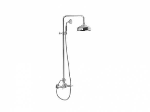 Wall Mounted Classic Shower Faucet With Rainhead And Hand Shower Set