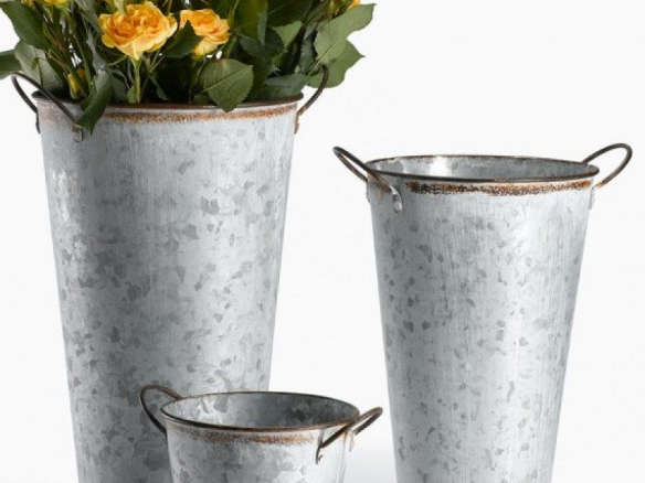 Antiqued Zinc French Vases