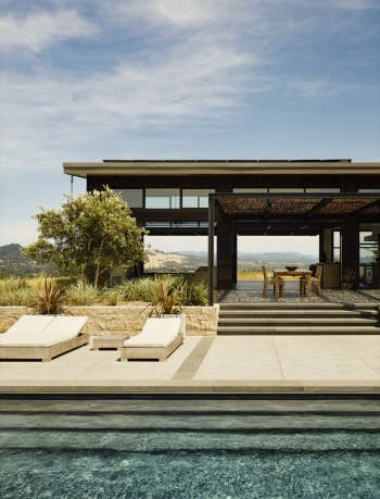 Pool, seating and outdoor dining