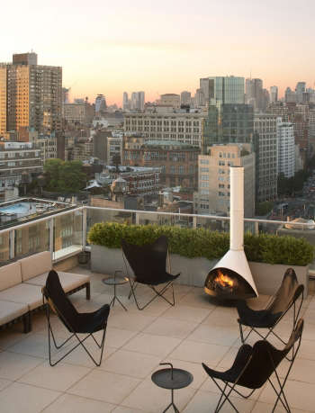 outdoor roof garden bowery nyc penthouse by Jeff Cate