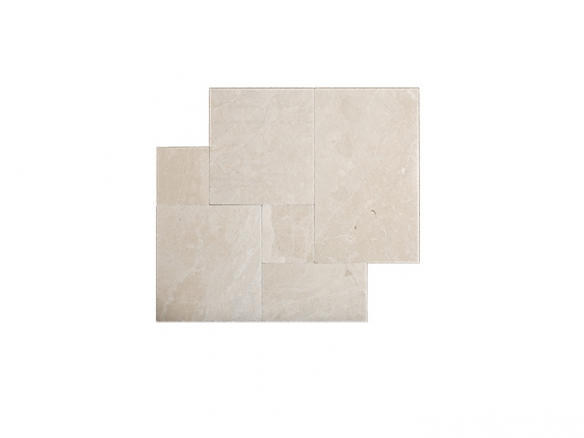 French Pattern Crema Pearl Tumbled Marble Pavers