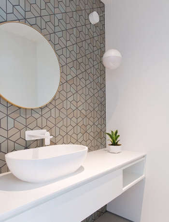 Modern bathroom renovation by Gamble + design.