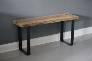 Reclaimed Wood and Steel Bench