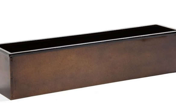 42 Textured Bronze-Tone Metal Window Box Liner 