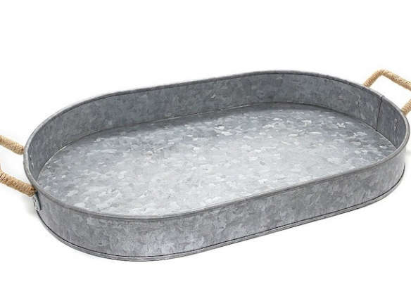 Summer Oasis Galvanized Oval Tray
