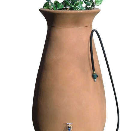 Cascata 245L Terracotta Effect Water Butt with Removable Planter