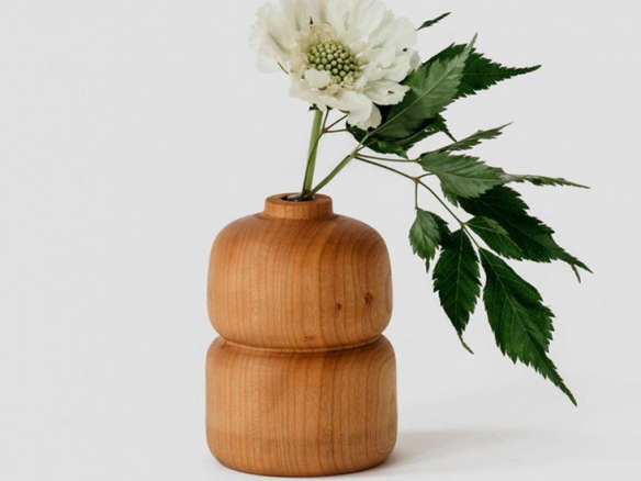 Double Cherry Wood Vase