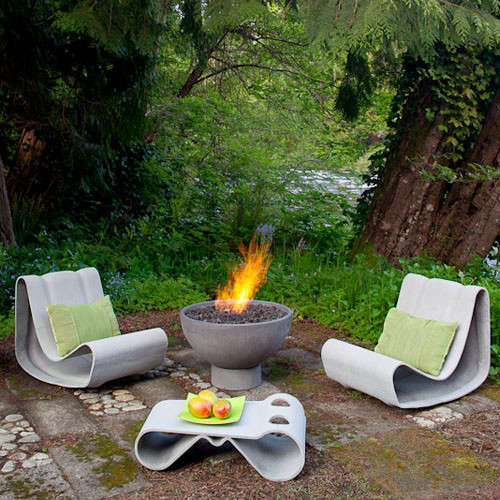 Loop Chair Modern Concrete Outdoor, Hive Modern Outdoor Furniture
