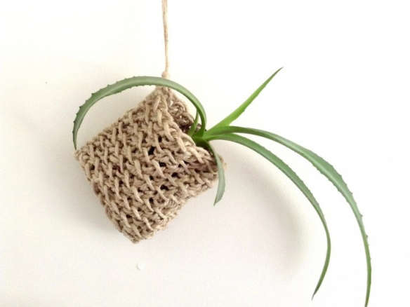 Plant Pouch – Crocheted Jute Twine Hanging Plant Holder