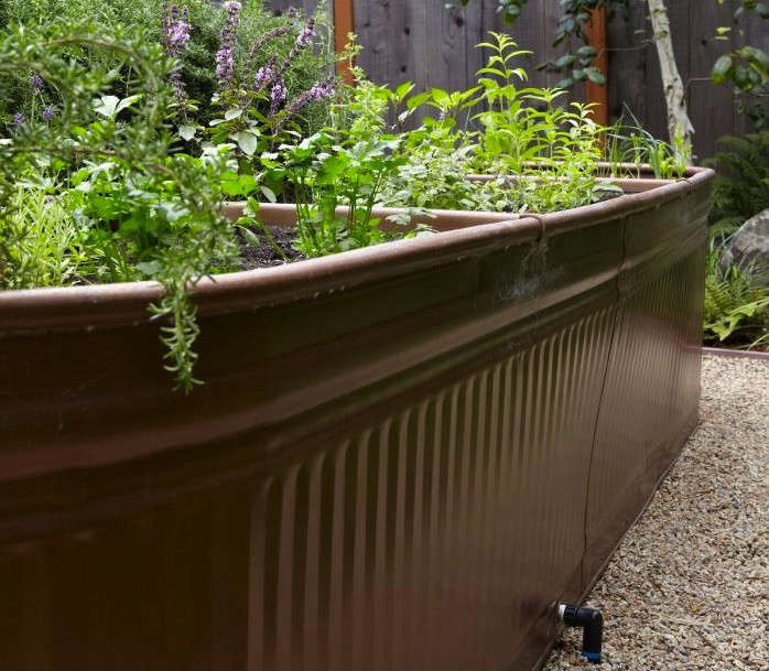 Water Troughs As Raised Garden Beds, Corrugated Metal Trough