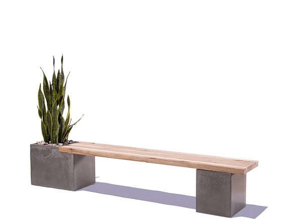 Concrete / Wood Planter Bench