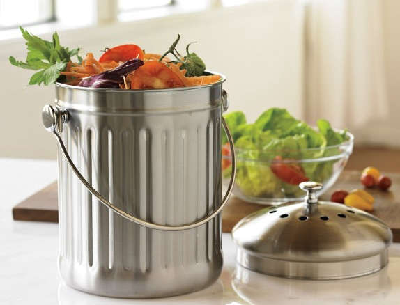 Brushed Stainless-Steel Compost Pails
