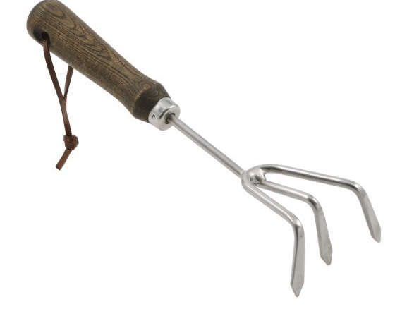 Joseph Bentley Traditional Garden Tools Stainless Steel Hand 3-Prong Cultivator