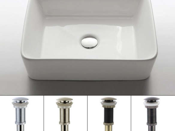 Kraus KCV-121-CH Chrome Ceramic Vessel Bathroom Sink
