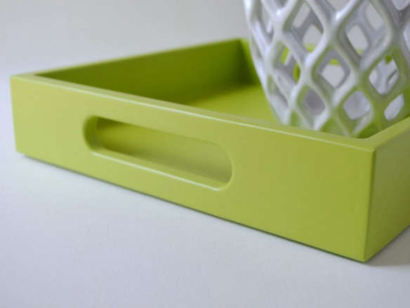 Fresh Green Lacquered 14 x 18 Serving Tray