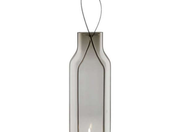 Glass Lantern, 20 cm, Smokey Grey