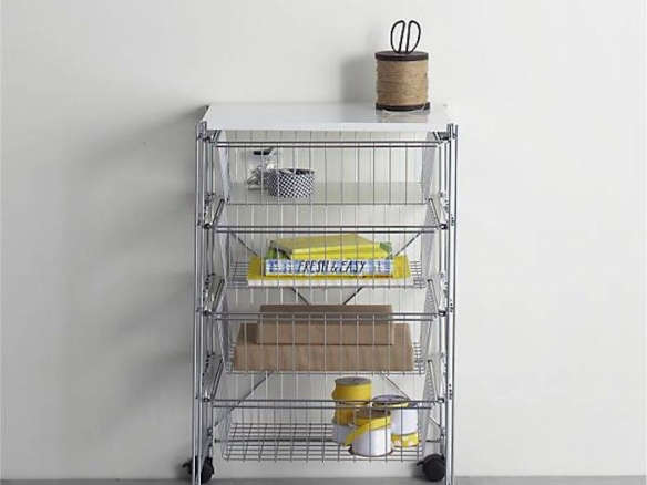 MAX Chrome 4-Drawer Cart with White Top