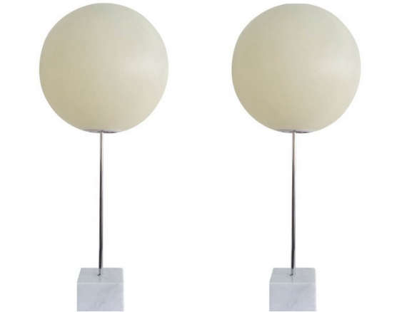 Marble and Chrome Lollipop Lamp
