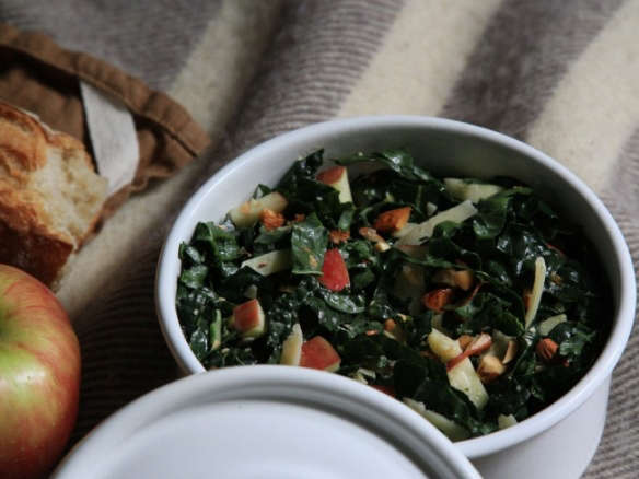 Fall Favorite: Raw Kale Salad with Apples and Almonds