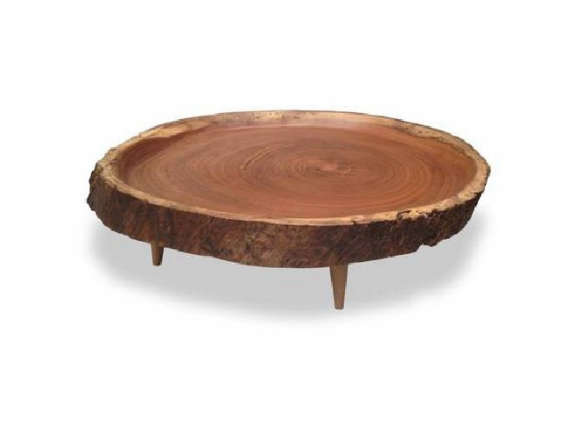 Victoria Round Wood Slab Coffee Table