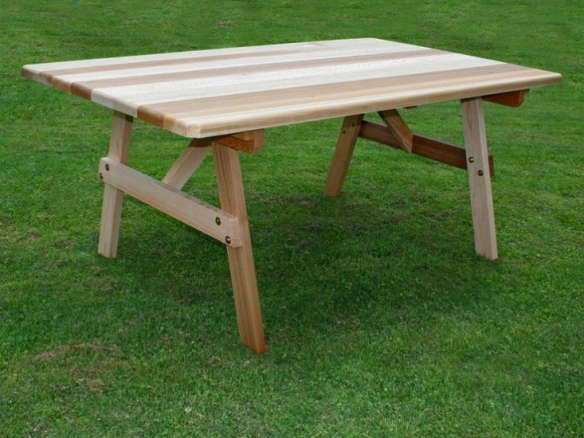 Red Cedar Traditional Picnic Table with Backed Benches