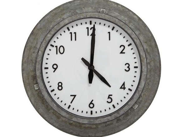 Galvanized Metal Outdoor Clock