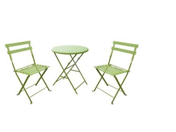 Folding Metal Patio Bistro Furniture Set, Bistro Table And Chairs Outdoor Metal