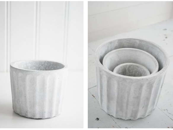 Grooved Concrete Pot