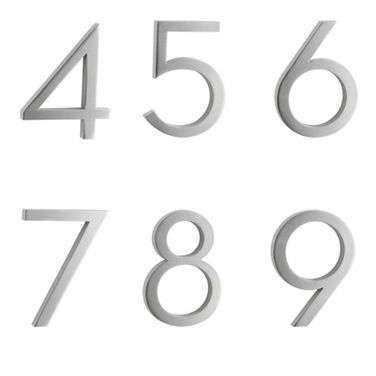 Brushed Aluminum Modern House Numbers  4 in.