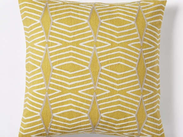 Crewel Diamond Stripe Pillow Cover – Citrus Yellow