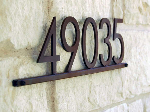 Modern Metal Address Plaque with Five 5 in. Steel House Numbers