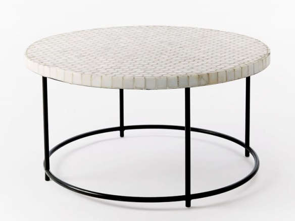 Mosaic Tiled Coffee Table White, Tile Top Coffee Table Outdoor