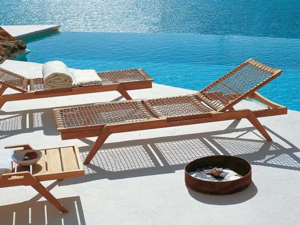 Synthesis Stackable Sun Lounger In Teak And WaProLace