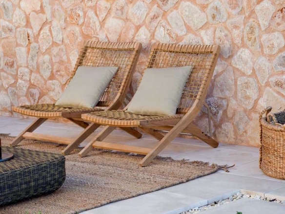 Synthesis Folding Deckchair In Teak And WaProLace