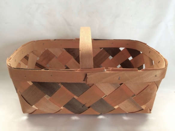 Vintage Woven Wood Harvest Basket