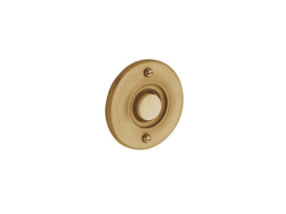 Baldwin 4851033 Round Bell Button, Vintage Brass