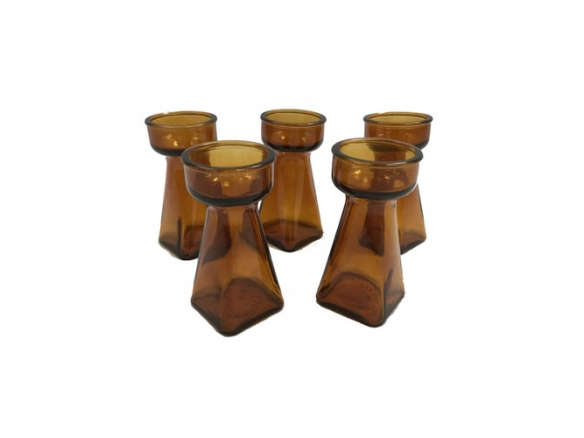 Forcing Amber Glass Bulb Vases