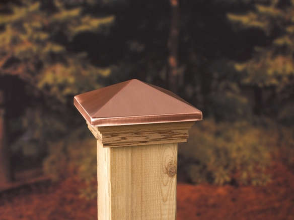 Dekorators High Point Copper Metal Pine Deck Post Cap