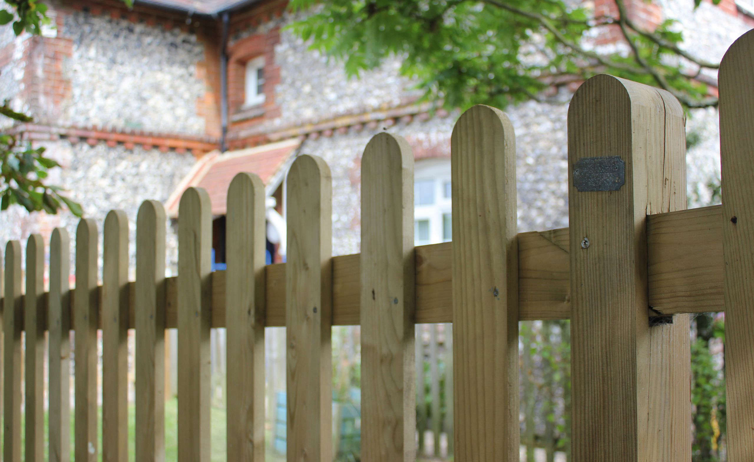 2x Wooden Garden Gate Door Picket Fence Timber Impregnated Wood Barrier Palisade 