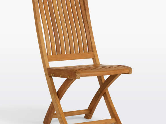 Teak and Brass Folding Side Chair