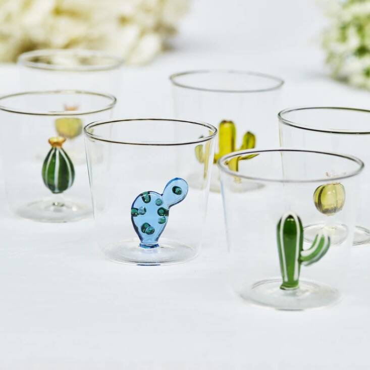 &#8\2\20;I was given a set of Ichendorf’s incredible and delicate cactus glasses a couple of years ago and they are always a talking point at the table—each one has a colorful cactus inside.&#8\2\2\1; A set of six Maison Margaux Cactus Glasses is £84.