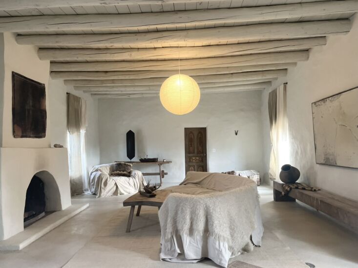 An adobe and stone home in New Mexico gets an artistic renovation in House Call: Shoring Up—and Unbuttoning—One of the Most Historic Casitas in Galisteo, New Mexico. Photograph by Dani Brubaker.