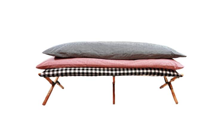 LA-based Hedgehouse makes a large selection ofÂ Throwbeds in classic preppy patterns (think stripes and gingham); from $270.